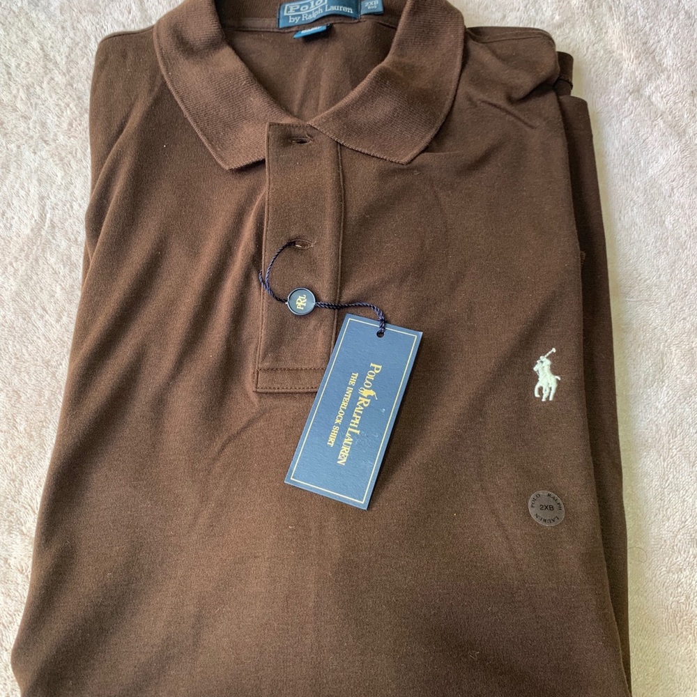 Men’s Ralph Lauren Polo Brown 2X BIG  Shirt  NWT